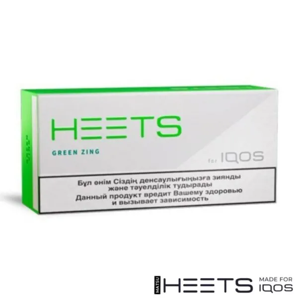 Heets Green Zing box with fresh and citrus flavour