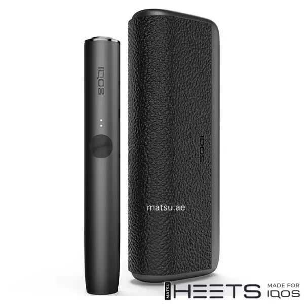 IQOS ILUMA Prime Obsidian Black with anodized aluminium with a textured wrap
