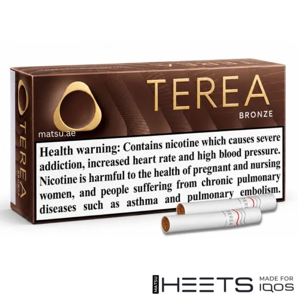 TEREA Bronze UAE pack, rich warm tobacco with cocoa and dried fruit