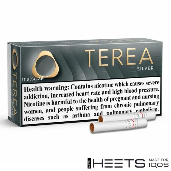TEREA Silver UAE box with tobacco and roasted flavour
