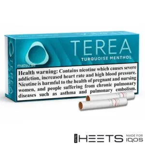 TEREA Turquoise UAE pack, lightly roasted tobacco with zesty menthol cooling